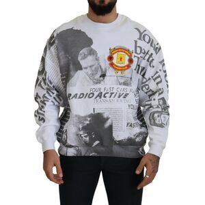 MSGM White Cotton Crewneck Pullover Sweatshirt Men's Sweater